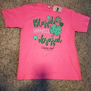 Country Chick Pink Shamrock T-Shirt